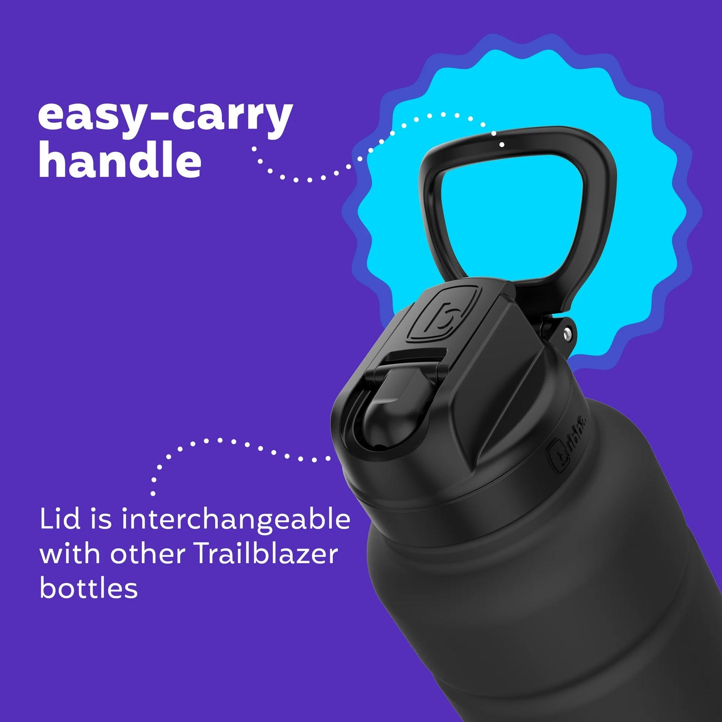 Bubba Trailblazer Insulated Stainless Steel Water Bottle, Straw Lid, 40oz., Rubberized, Island Teal