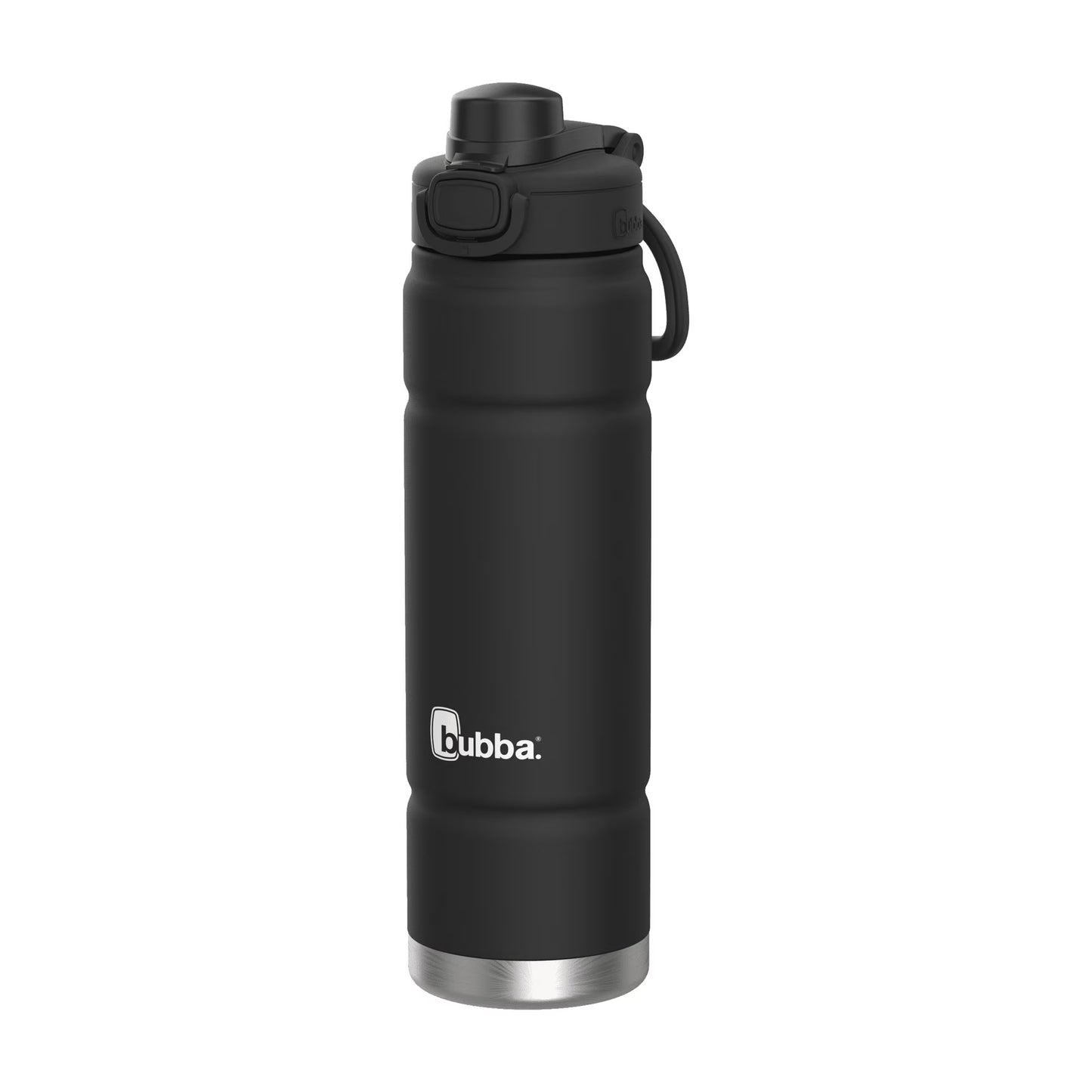 Bubba Stainless Steel Trailblazer Water Bottle with Straw, Rubberized Black, 24oz.