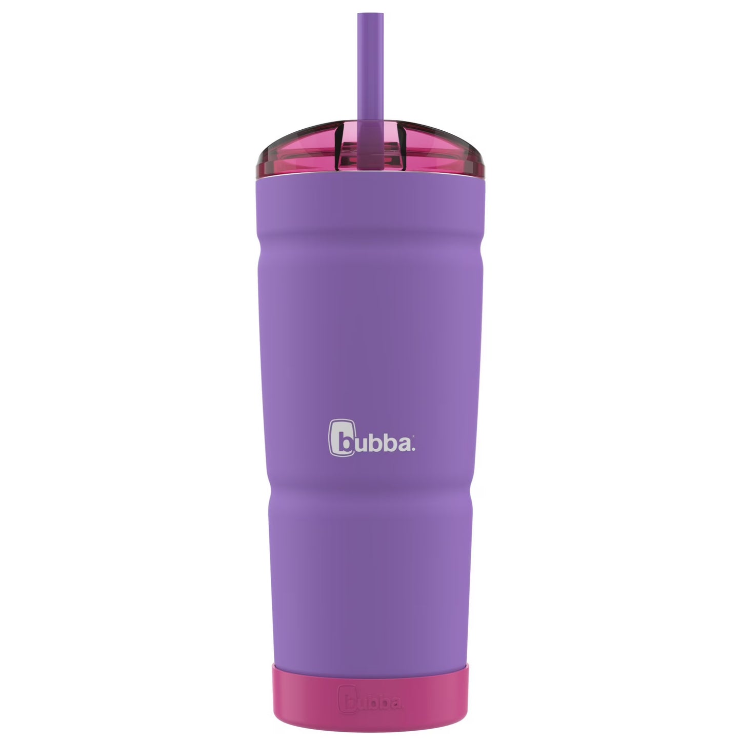 bubba Envy S Insulated Stainless-Steel Tumbler with Straw and Bumper in Purple 24 oz., Rubberized