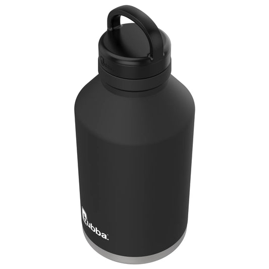 Bubba Growler Stainless Steel Water Bottle, Wide Mouth, Rubberized Licorice, 64 fl oz.