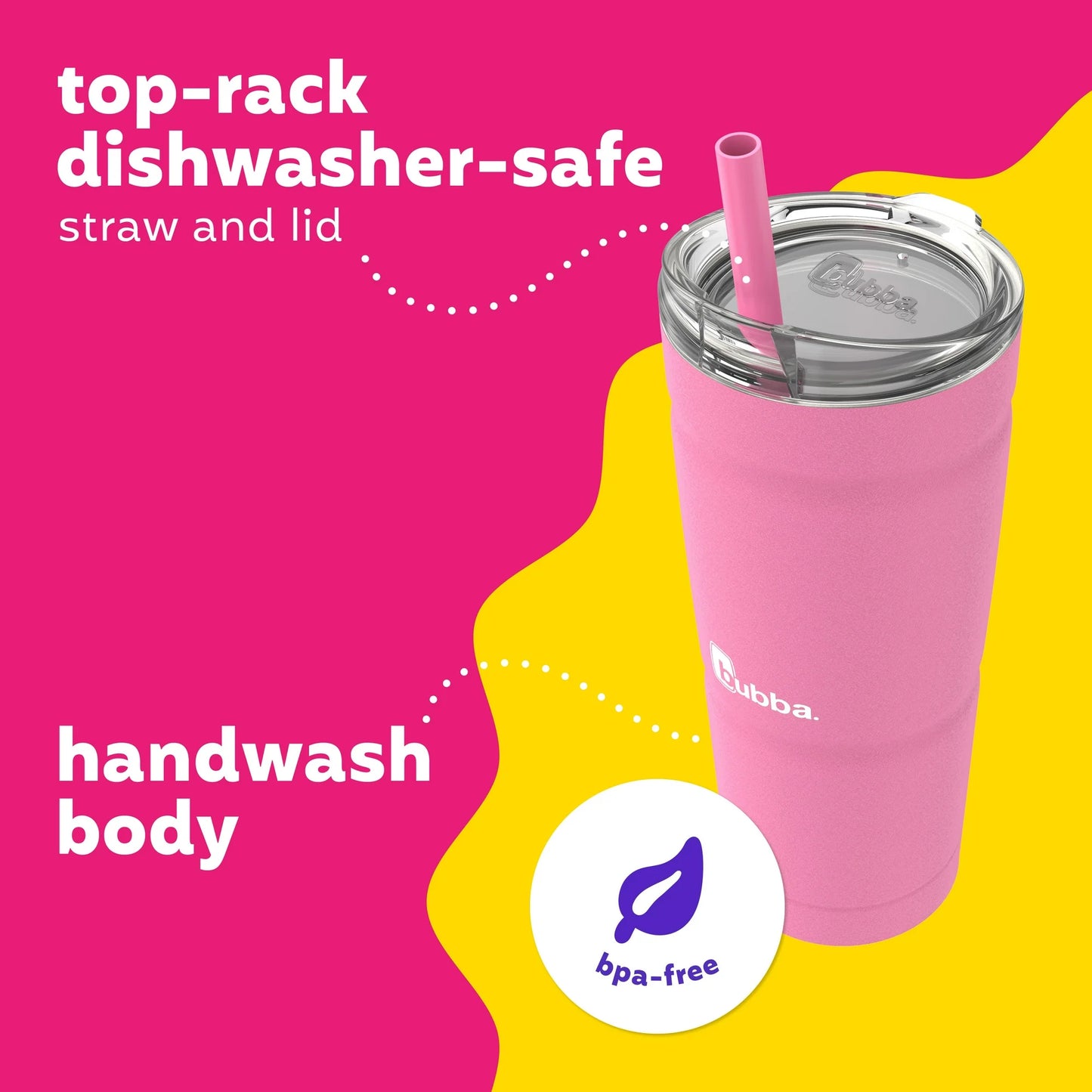 Bubba Envy S Stainless Steel Tumbler, Pink, 24 fl oz.
