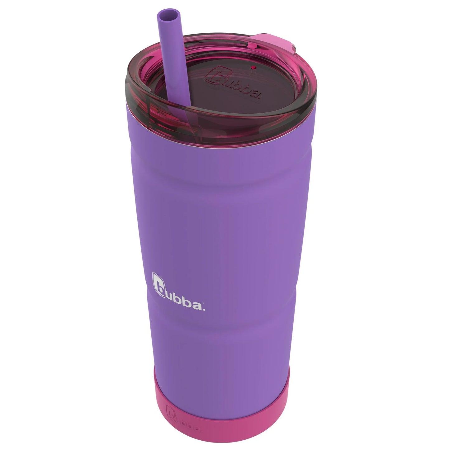 bubba Envy S Insulated Stainless-Steel Tumbler with Straw and Bumper in Purple 24 oz., Rubberized