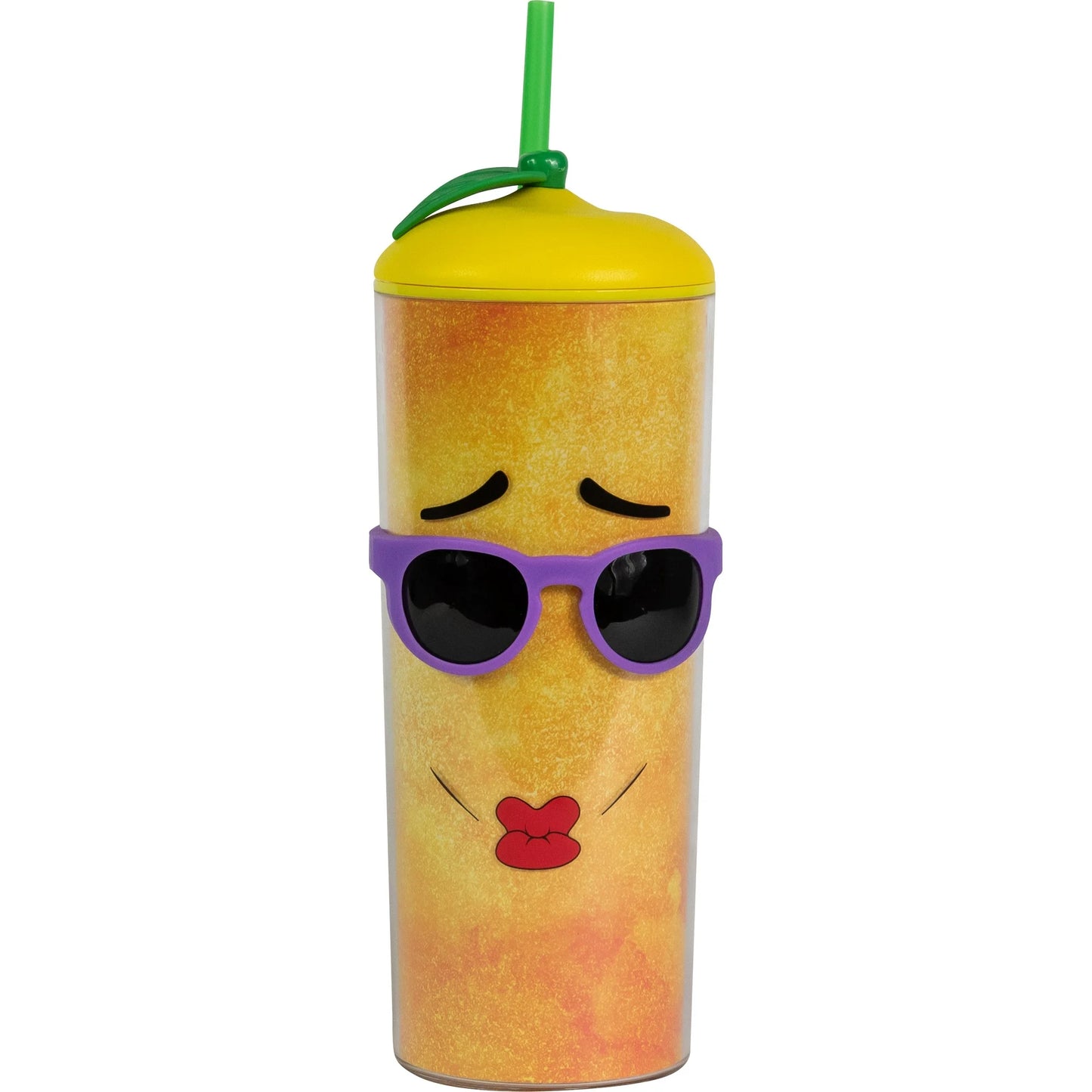 Cool Gear Shady Fruit Tumbler with Pressure Fit Lid and Straw Included, 20 Ounce