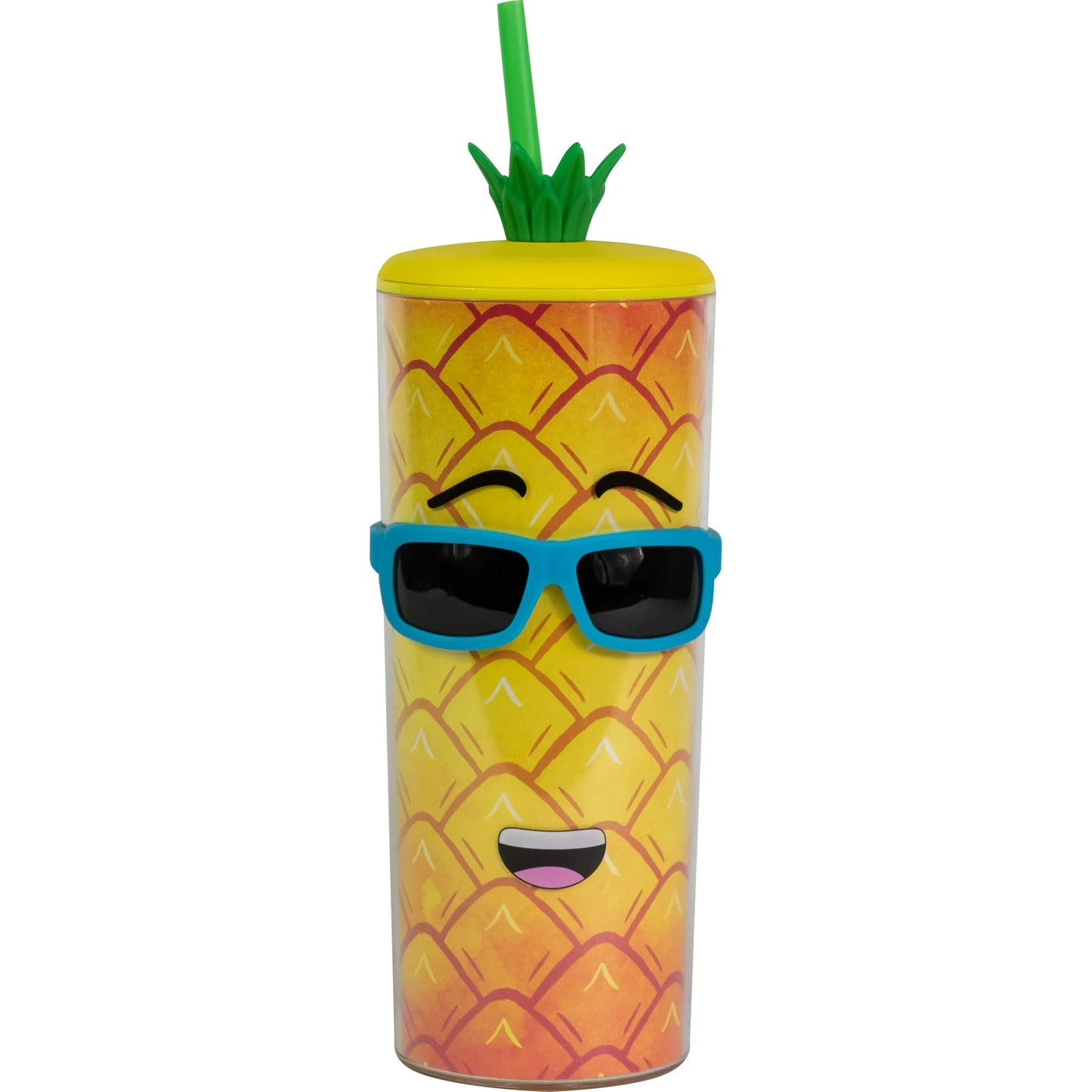 Cool Gear Shady Fruit Tumbler with Pressure Fit Lid and Straw Included, 20 Ounce